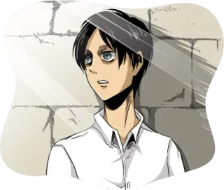 😐 Eren Yeager Attack on Titan Anime, Mangá, Eren Yeager, Ataque dos Titãs, Personagem, Fanart telegram sticker