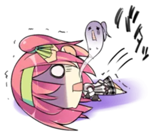 😰 anime, fantasma, exaustão, cansado, desenho animado, ilustração telegram sticker
