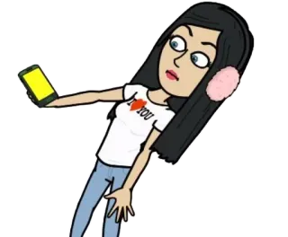 😮 I <3 YOU Bitmoji, Selfie, Liebe, Herz, Cartoon, Avatar telegram sticker