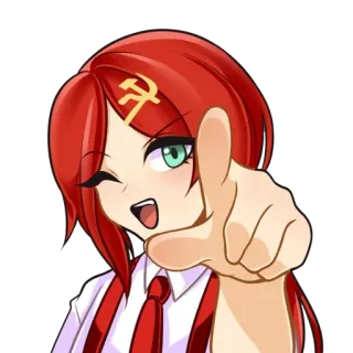 👆 Anime, Communisme, Rouge, Fille, Mignon whatsapp sticker