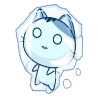 ❄ gato, gelo, congelado, fofo, desenho animado, adesivo telegram sticker