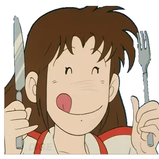 🍴 anime, food, eating, knife, fork, hungry telegram sticker