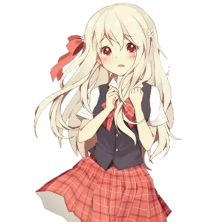🥺 Аниме, Девушка, Блондинка, Милая, Школьница telegram sticker