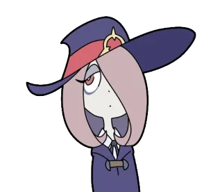 😒 Anime, Bruja, Magia, Dibujo animado, Personaje, Fantasía, Chica, Sombrero telegram sticker