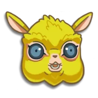 🐰 llama, yellow, animal, cartoon telegram sticker