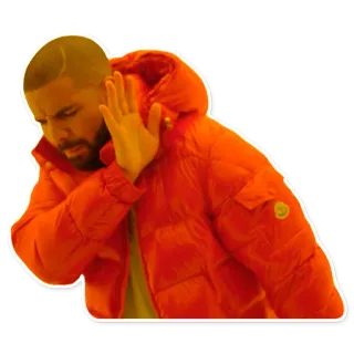 👎 Drake drake, tidak, meme, selebriti, musik, tidak suka, gestur tangan whatsapp sticker