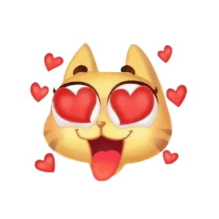 😻 gatto, animale, amore, cuori, emoji, cartoni animati, carino telegram sticker