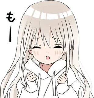 😣 もー! Anime, Manga, Imut, Gadis, Hoodie, Jengkel telegram sticker