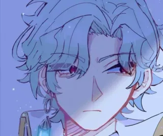 🤯 Anime, Manga, Porträt, Männlich, Charakter, Blau telegram sticker