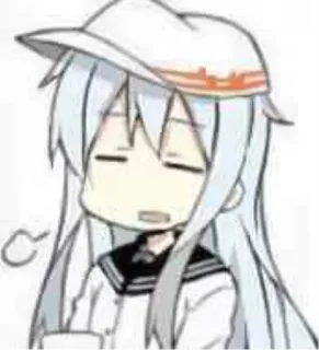 🙈 Anime dziewczyna, Chibi, Słodkie, Kapelusz, Kawaii, Manga telegram sticker
