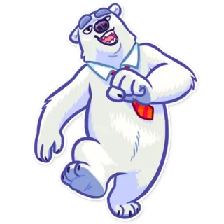 🚶 oso polar, dibujo animado, animal, mamífero, blanco, personaje whatsapp sticker