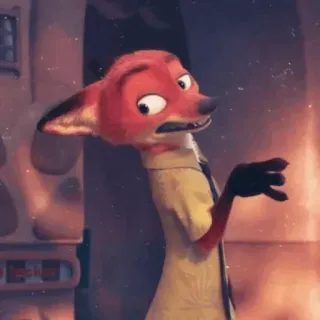 🦊 Nick Wilde Zootopia fuchs, tier, figur, zoomania, cartoon telegram sticker