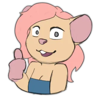 Rose Big Little Mouse whatsapp stickers