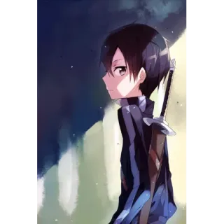 😃 Kirito Sword Art Online anime, sword, male, character, kirito telegram sticker