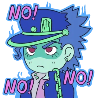 👎 Jotaro Kujo JoJo's Bizarre Adventure NO! NO! NO! anime, manga, jotaro, jojos bizarre adventure, no, rejection whatsapp sticker