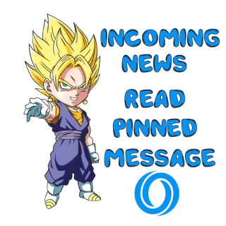 ☝️ Vegito Dragon Ball INCOMING NEWS READ PINNED MESSAGE vegito, dragon ball, sticker, anime, news, message telegram sticker