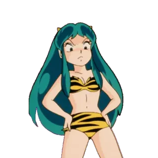😤 Lum Invader Urusei Yatsura อนิเมะ, มังงะ, ลามู, Urusei Yatsura, เรโทร, ยุค 80 telegram sticker