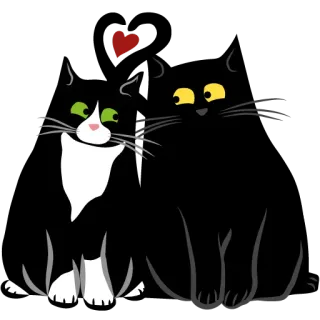 ❤️ Katzen, schwarze Katzen, Tiere, Haustiere, Cartoon Katzen telegram sticker