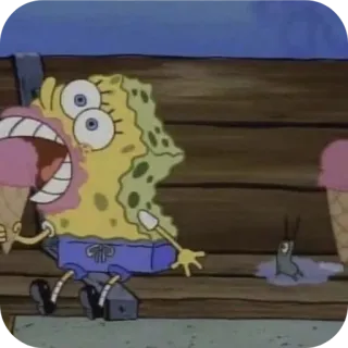 🍦 Spongebob spongebob, ice cream, cartoon, nickelodeon telegram sticker