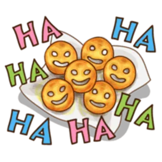 😂 HA HA HA HA faccina, cibo, piatto, risata, emoji, snack whatsapp sticker