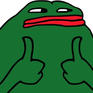 👍 Pepe the Frog 佩佩蛙, 表情包, 网络文化, 点赞, 青蛙, 绿色, 卡通 whatsapp sticker