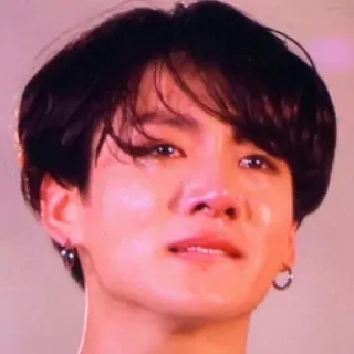 🍼 Jungkook kpop, bts, idol, cantor, chorando, emocional, retrato telegram sticker