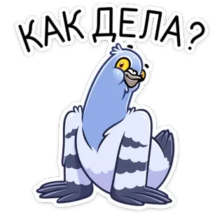 ☺️ КАК ДЕЛА? merpati, burung, rusia, pertanyaan telegram sticker