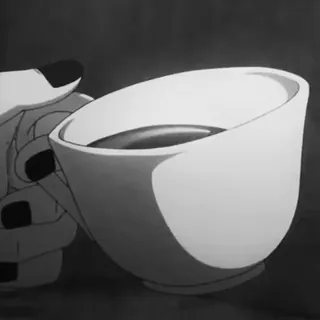 🖤 coffee, cup, drink, hand, beverage, grayscale telegram sticker