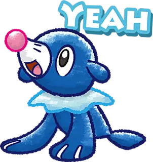 😃 YEAH pokemon, cartoon, cute, blue, animal, seal, yeah telegram sticker