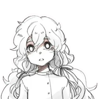 😟 Anime, Chica, Triste, Emocional, Manga, Personaje, Boceto, Dibujo telegram sticker