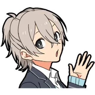 🖐 Anime, Personnage, Salutation, Signe de la main telegram sticker