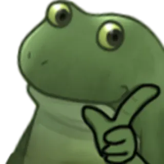 👍 rana, pensando, meme, animal, verde whatsapp sticker