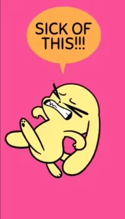 😭 SICK OF THIS!!! molesto, conejo, dibujos animados, enfermo telegram sticker