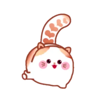 ☺️ gato, gatinho, corações, fofo, animal, desenho animado telegram sticker