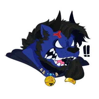😡 boos, wolf, furry, dier, cartoon, emoties, geërgerd, monster telegram sticker