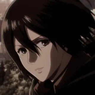 🧣 Mikasa Ackerman Attack on Titan Anime, Personnage, Mikasa, Attaque des Titans, Féminin whatsapp sticker