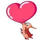 ❤️ amor, coração, desenho animado, animal, fofo, adesivo, saudação, celebração telegram sticker