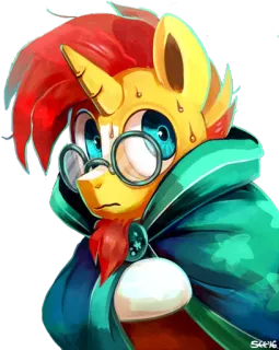 😖 小马, 动漫, 卡通, 可爱, 眼镜, 独角兽, 魔法 telegram sticker