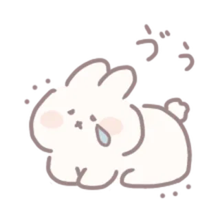 🍼 smutny, płaczący, królik, słodki, kawaii, zwierzę telegram sticker