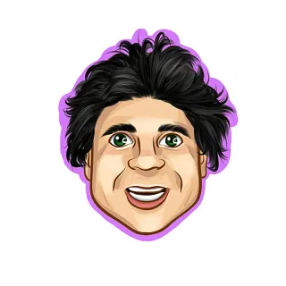 😀 sticker, porträt, mann, cartoon, person, gesicht telegram sticker