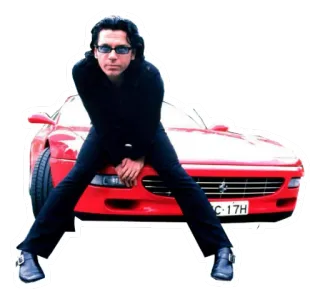 🚘 man, auto, rode auto, ferrari, zonnebril, persoon telegram sticker