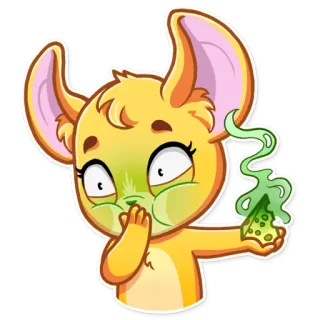 🤢 rato, queijo, desenho animado, animal, fofo, comida telegram sticker