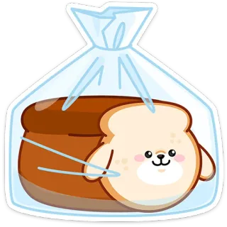 🐕 pão, comida, kawaii, fofo, animal, bolsa telegram sticker