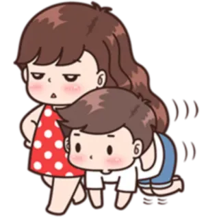 😼 커플, 만화, 사랑, 관계, 귀여운 whatsapp sticker