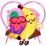 🤗 erdbeere, banane, obst, liebe, süß whatsapp sticker