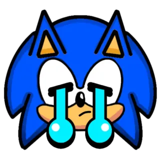 😢 Sonic sonic, crying, sad, blue, emoji telegram sticker