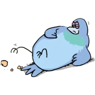 🐦 นกพิราบ, นก, การ์ตูน, สัตว์, สีน้ำเงิน, ง่วง telegram sticker