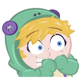 ⚡️ animé, dessin animé, illustration, sticker, inquiet, mignon, vert telegram sticker