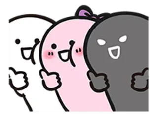 👪 cute, thumbs up, cartoon, character, kawaii, positive telegram sticker