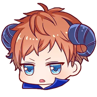 😦 anime, chibi, horns, cute, manga telegram sticker